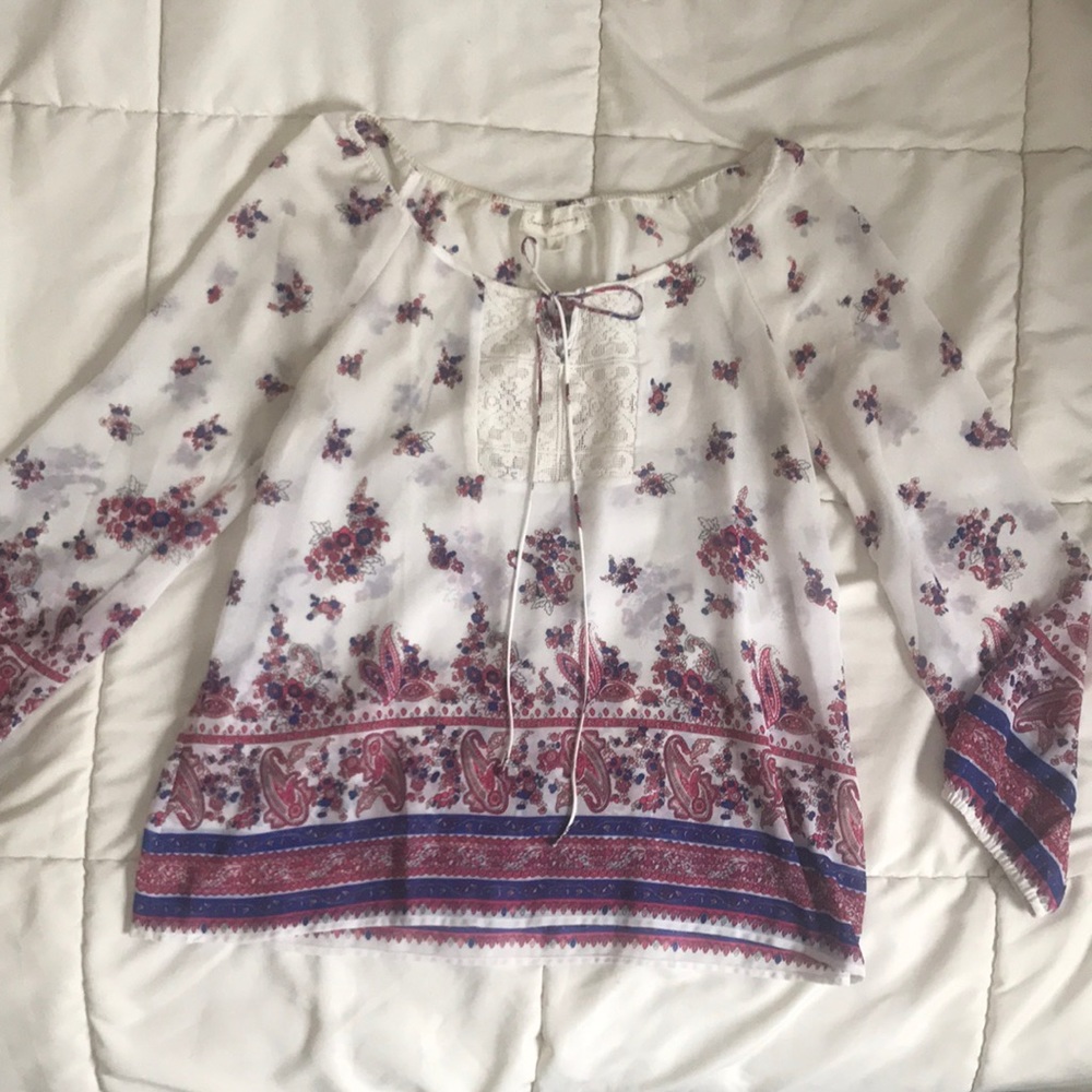 Paisley sheer blouse
